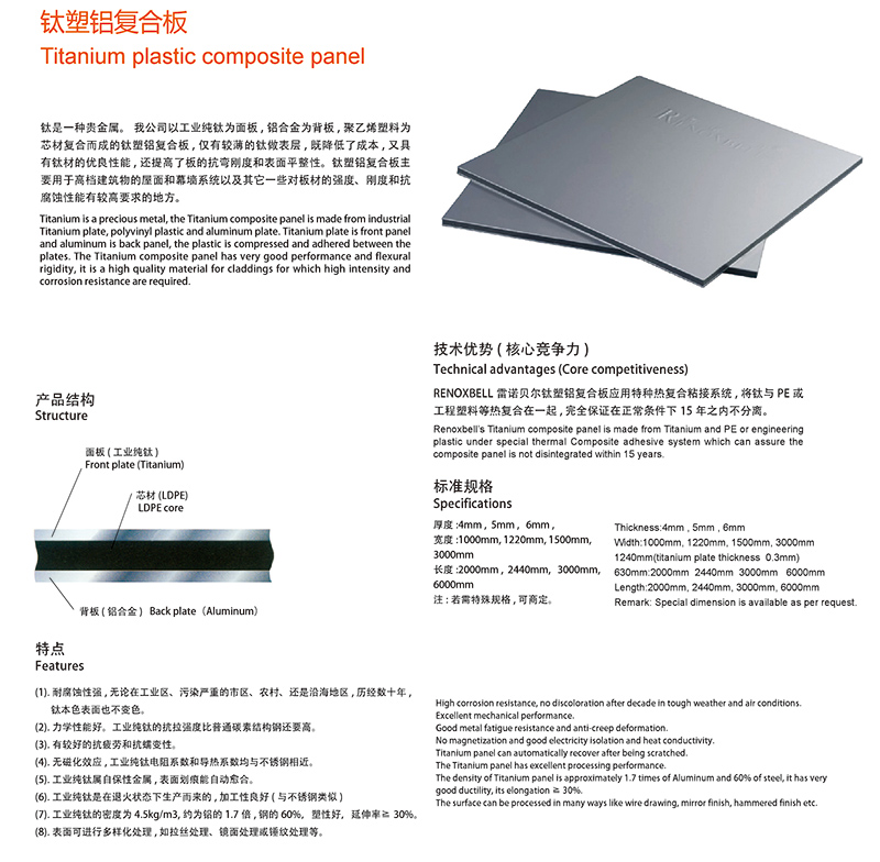 鈦塑鋁復合板